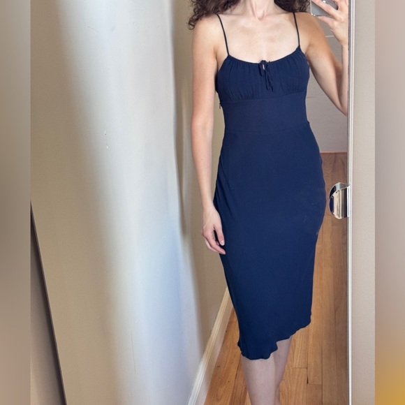 Aritzia Dresses & Skirts - ARITZIA WILFRED Navy Blue Strapped Dress in size 4